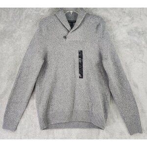 Banana Republic Sweater Mens Medium Gray Knit Soft Preppy Long Sleeve Top